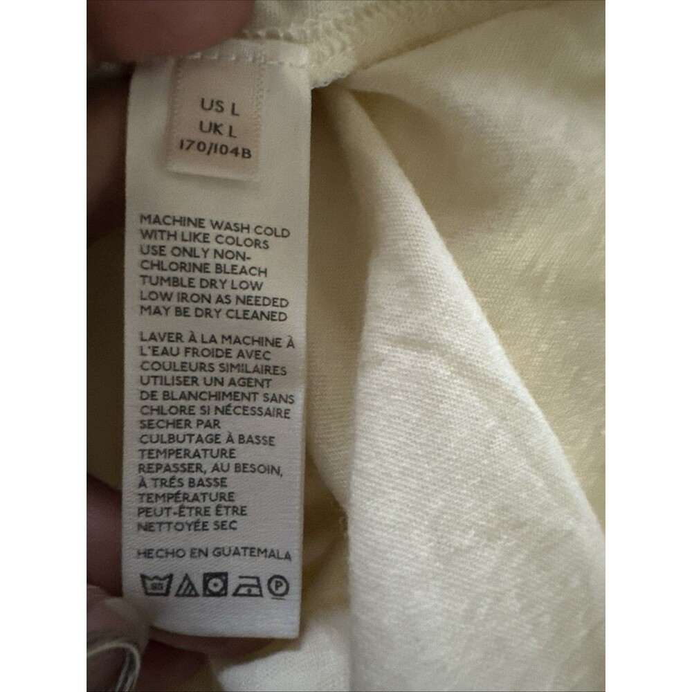 NWOT We The Free Beige Ruched Crop Shirt Large - Picture 5 of 7